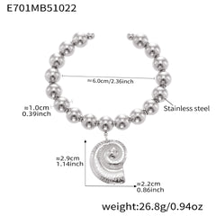 18K Gold-Plated Heart or Spiral Charm Bead Bangle