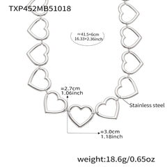 18K Gold-Plated Open Heart Link Jewelry