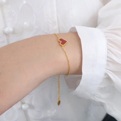 18K Gold-Plated Heart Shell and Acrylic Jewelry