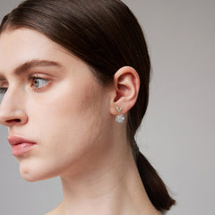 Daphne White Mother-of-Pearl Heart Drop Earrings