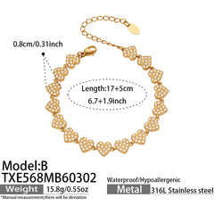 Cubic Zirconia Teardrop or Heart Necklace, Bracelet or Earrings