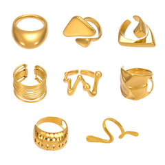 Gold-Tone Sculptural Statement Ring Designs