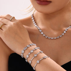 18K Gold-Plated Geometric Cubic Zirconia Bracelet Designs