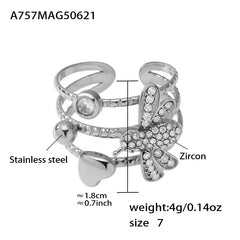 Enamel Cherry and Bee Open Ring Designs