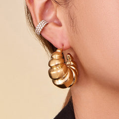 18K Gold-Plated Croissant Hoop Earrings