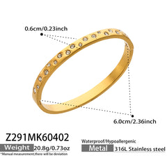 Cubic Zirconia Stainless Steel Bangle Bracelets
