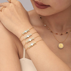 18K Gold-Plated MOM Heart Cubic Zirconia Bracelet