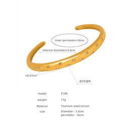 18K Gold-Plated & Silver-Tone Open Bangle Bracelets