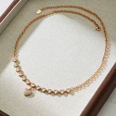 18K Gold-Plated Heart Cubic Zirconia Necklace