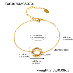 Cubic Zirconia Double Circle Necklace or Bracelet
