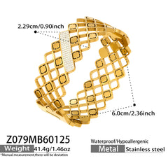 Openwork & Textured Stainless Steel Statement Cuffs