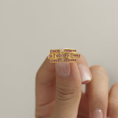 Cubic Zirconia Geometric Open Ring
