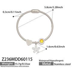 Charm-Accent Flexible Cuff Bracelets