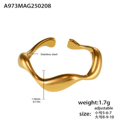 Sculptural Curved Open Ring