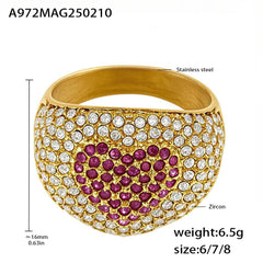 18K Gold-Plated Cubic Zirconia Heart Ring