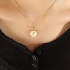 White Shell Zodiac Pendant Necklace