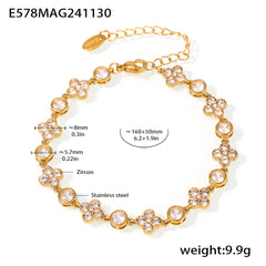 18K Gold-Plated Geometric Cubic Zirconia Bracelet Designs