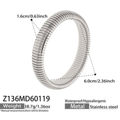18K Gold-Plated Ribbed Flexible Bracelet
