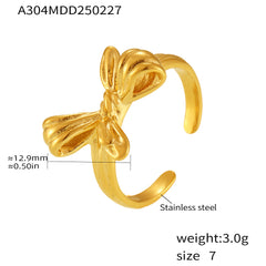Gold-Tone Bow Open Ring