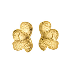Textured Leaf Statement Stud Earrings