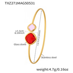 Czech Glass Two-Accent Open Cuff