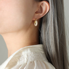 Cubic Zirconia Multi-Row Hoop Earrings