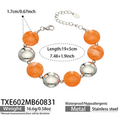 Color Resin Bead Necklace and Bracelet