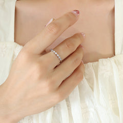 Seven-Accent Cubic Zirconia Open Ring