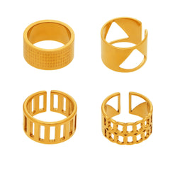 18K Gold-Plated Broad Openwork Ring