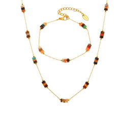 Natural Stone Bead Necklace or Bracelet
