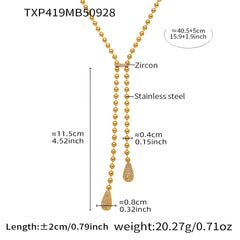 18K Gold-Plated Bead Chain Drop Jewelry