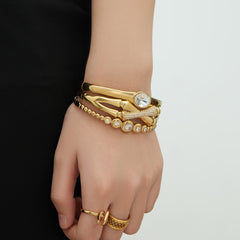 Cubic Zirconia Centerpiece Clasp Bangle Designs