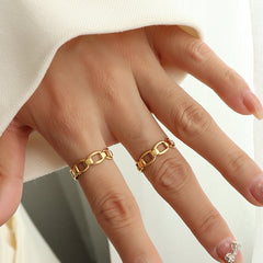 Gold-Tone Open Link Band Ring