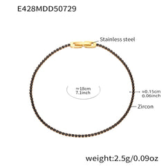 18K Gold-Plated Colored Cubic Zirconia Tennis Bracelet