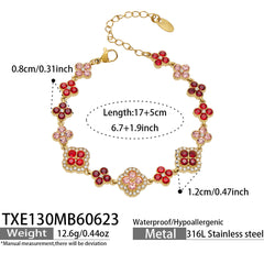 Cubic Zirconia Clover Ring, Bracelet, Earrings & Necklace