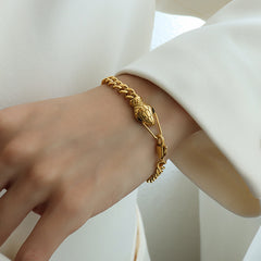 18K Gold-Plated Snake Head Chain Bracelet