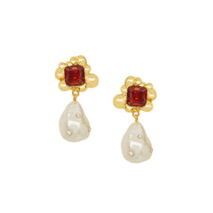 Nicolette Vintage-Inspired Pearl Crystal Stud Earrings