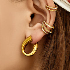Open Teardrop Stainless Steel Hoop Earrings