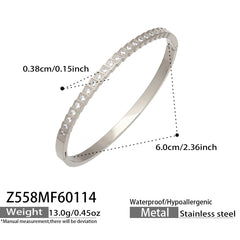 Cubic Zirconia Slim Clasp Bangle Designs