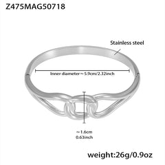 Wave & Geometric Stainless Steel Cuff Bracelets