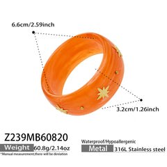 Starburst Accent Color Resin Bangle