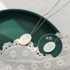 Birth Flower Oval Pendant Necklace