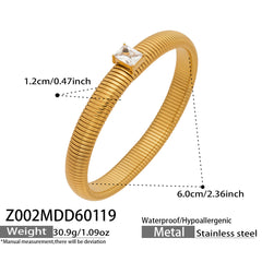18K Gold-Plated Ribbed Flexible Bracelet