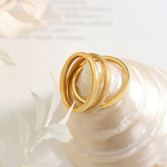 Minimal Textured Stacking Band Ring
