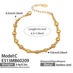 Bead & Cubic Zirconia Charm Bracelets