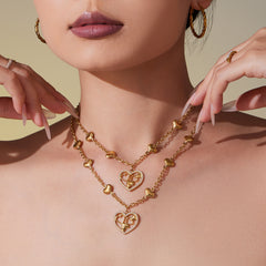 Open Heart Cubic Zirconia Pendant Necklace