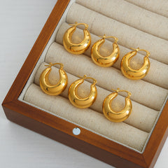 Polished Wide Oval Hoop Earrings