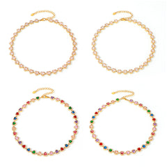 Heart & Round Cubic Zirconia Necklace & Bracelet