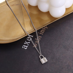 Polished Lock Pendant Necklace