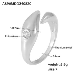 18K Gold-Plated Sculptural Stone-Accent Open Ring